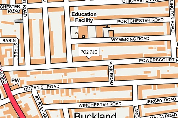 PO2 7JG map - OS OpenMap – Local (Ordnance Survey)