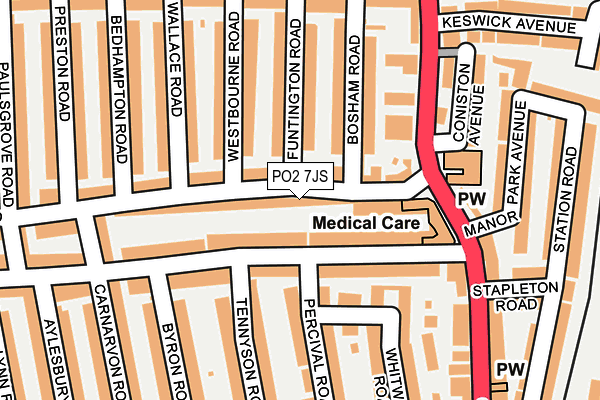 PO2 7JS map - OS OpenMap – Local (Ordnance Survey)