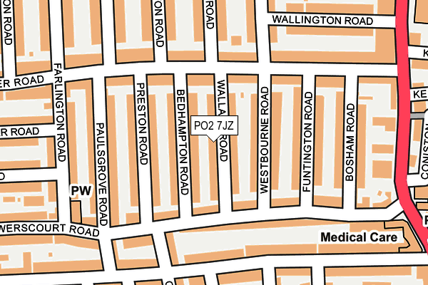 PO2 7JZ map - OS OpenMap – Local (Ordnance Survey)