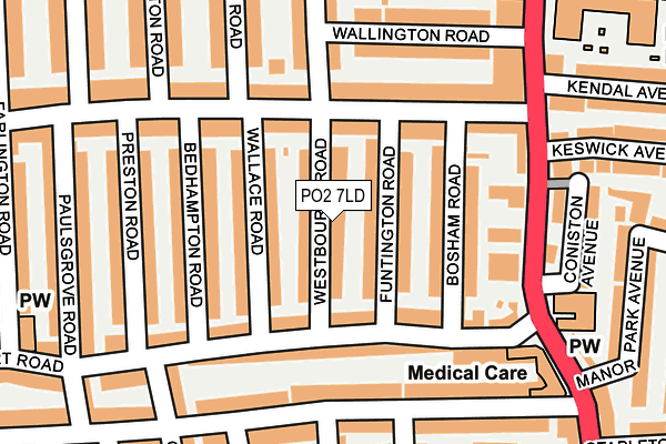 PO2 7LD map - OS OpenMap – Local (Ordnance Survey)