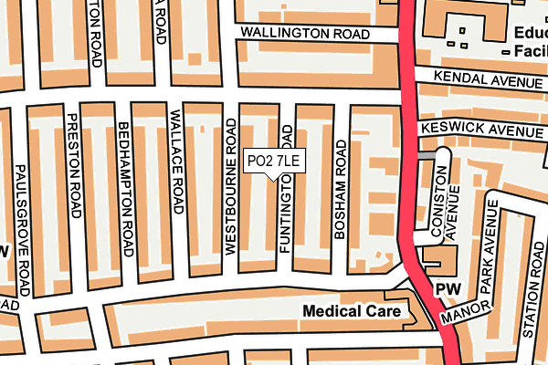 PO2 7LE map - OS OpenMap – Local (Ordnance Survey)