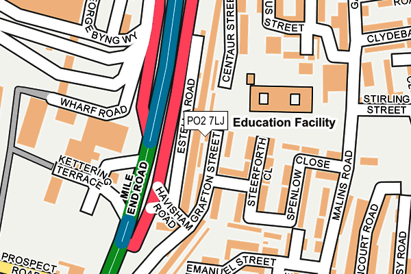 PO2 7LJ map - OS OpenMap – Local (Ordnance Survey)