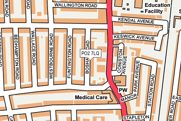 PO2 7LQ map - OS OpenMap – Local (Ordnance Survey)