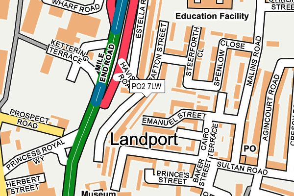 PO2 7LW map - OS OpenMap – Local (Ordnance Survey)