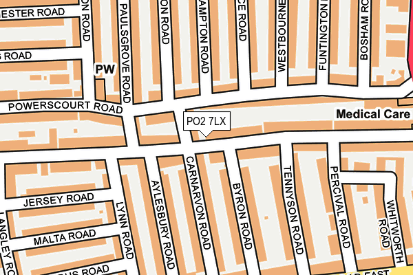 PO2 7LX map - OS OpenMap – Local (Ordnance Survey)