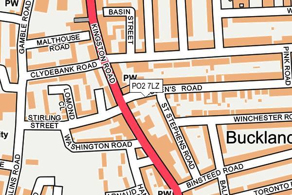 PO2 7LZ map - OS OpenMap – Local (Ordnance Survey)