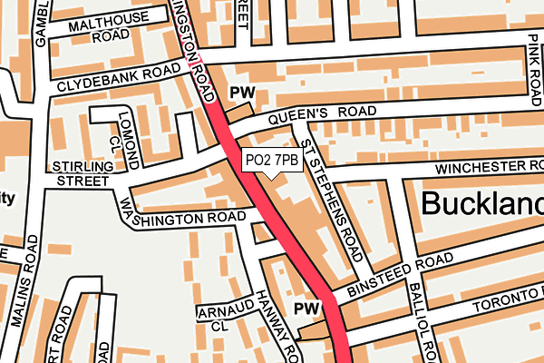 PO2 7PB map - OS OpenMap – Local (Ordnance Survey)