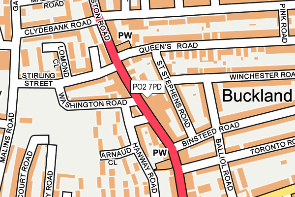 PO2 7PD map - OS OpenMap – Local (Ordnance Survey)