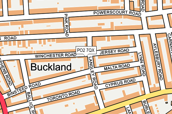 PO2 7QX map - OS OpenMap – Local (Ordnance Survey)