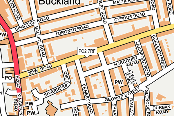 PO2 7RF map - OS OpenMap – Local (Ordnance Survey)