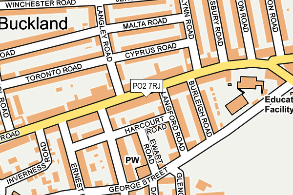 PO2 7RJ map - OS OpenMap – Local (Ordnance Survey)