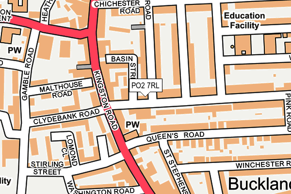 PO2 7RL map - OS OpenMap – Local (Ordnance Survey)