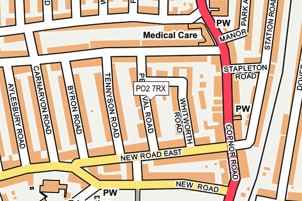 PO2 7RX map - OS OpenMap – Local (Ordnance Survey)