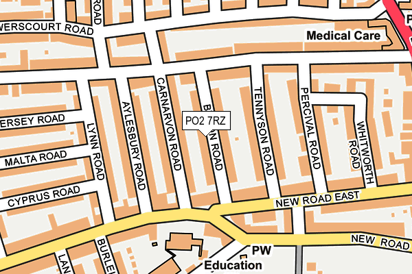 PO2 7RZ map - OS OpenMap – Local (Ordnance Survey)