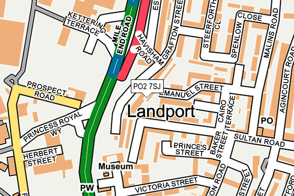 PO2 7SJ map - OS OpenMap – Local (Ordnance Survey)