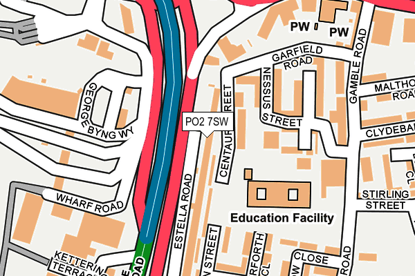 PO2 7SW map - OS OpenMap – Local (Ordnance Survey)