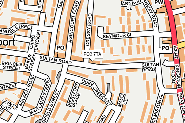 PO2 7TA map - OS OpenMap – Local (Ordnance Survey)