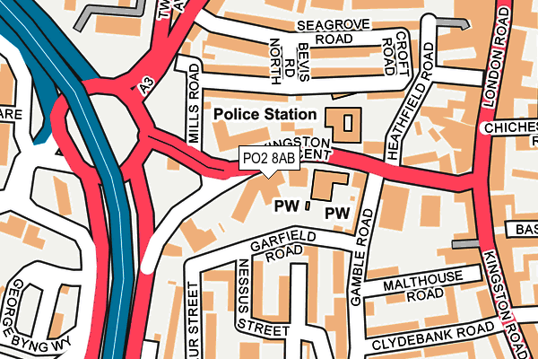 PO2 8AB map - OS OpenMap – Local (Ordnance Survey)