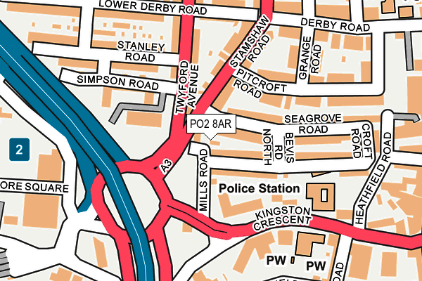 PO2 8AR map - OS OpenMap – Local (Ordnance Survey)