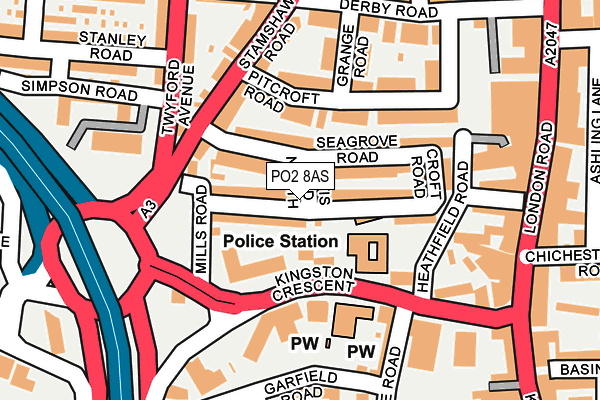PO2 8AS map - OS OpenMap – Local (Ordnance Survey)
