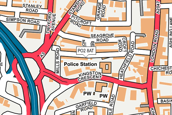 PO2 8AT map - OS OpenMap – Local (Ordnance Survey)