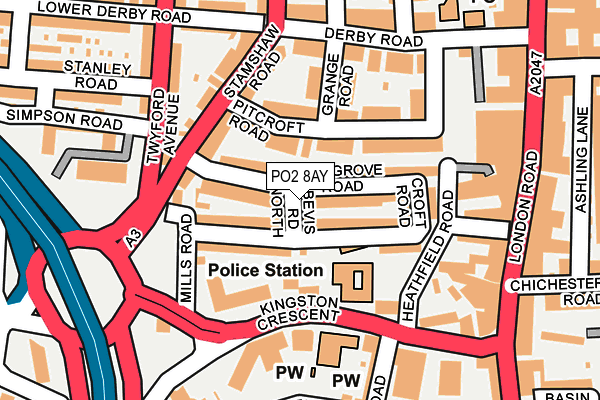 PO2 8AY map - OS OpenMap – Local (Ordnance Survey)