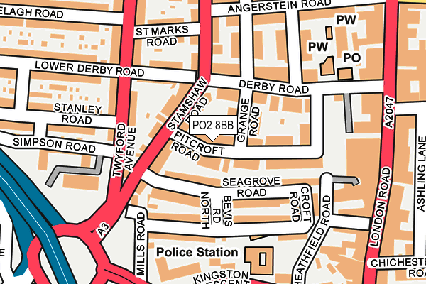 PO2 8BB map - OS OpenMap – Local (Ordnance Survey)