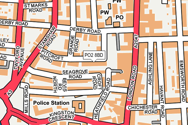 PO2 8BD map - OS OpenMap – Local (Ordnance Survey)