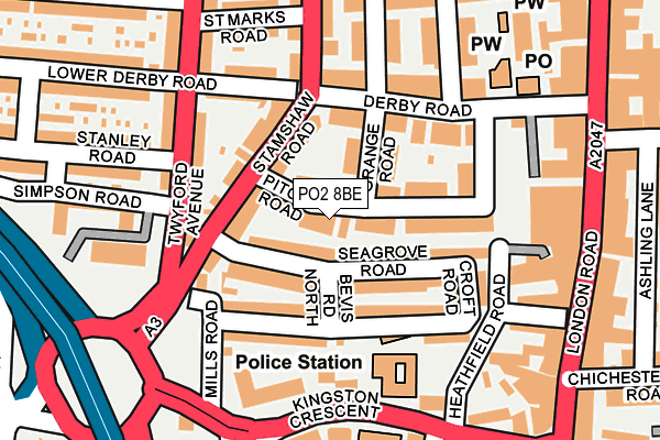 PO2 8BE map - OS OpenMap – Local (Ordnance Survey)