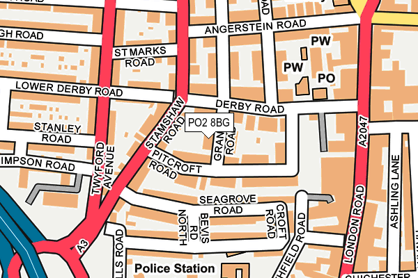 PO2 8BG map - OS OpenMap – Local (Ordnance Survey)