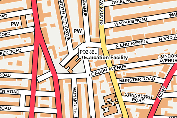 PO2 8BL map - OS OpenMap – Local (Ordnance Survey)