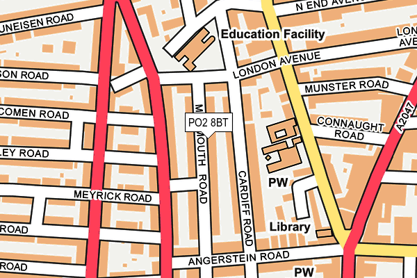 PO2 8BT map - OS OpenMap – Local (Ordnance Survey)