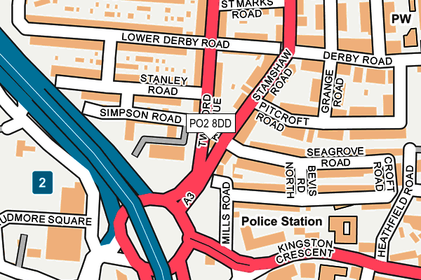 PO2 8DD map - OS OpenMap – Local (Ordnance Survey)