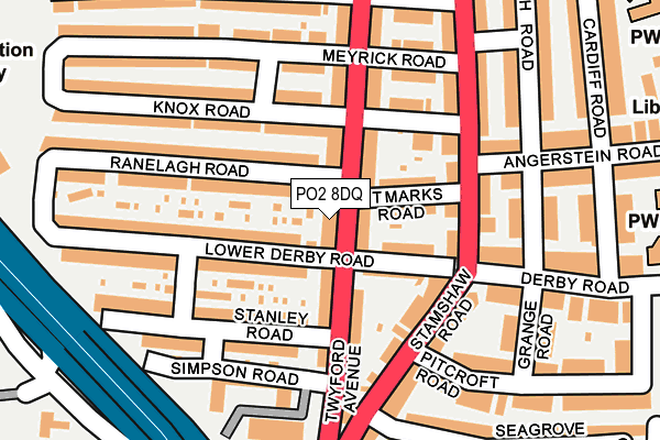 PO2 8DQ map - OS OpenMap – Local (Ordnance Survey)