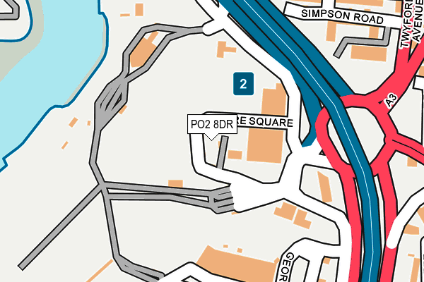 PO2 8DR map - OS OpenMap – Local (Ordnance Survey)