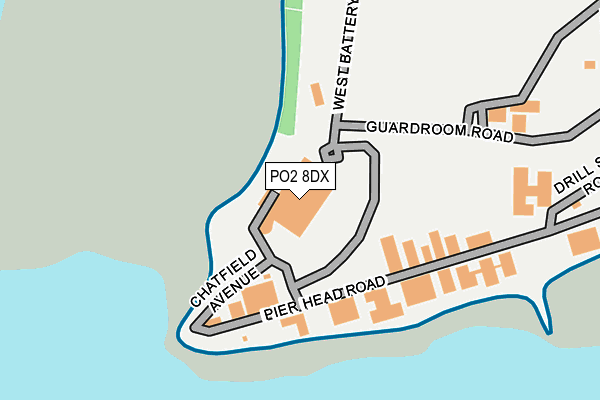 PO2 8DX map - OS OpenMap – Local (Ordnance Survey)