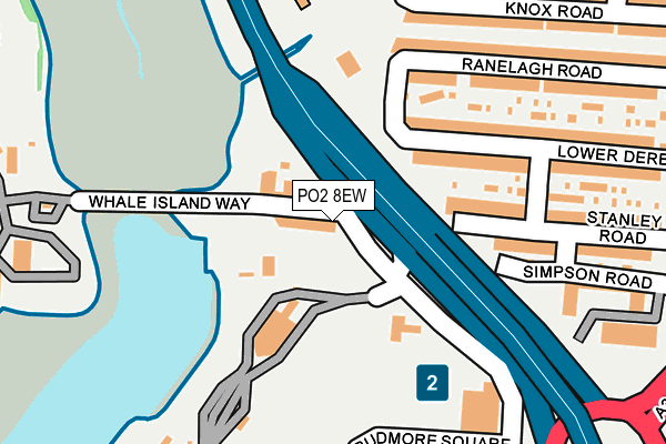 PO2 8EW map - OS OpenMap – Local (Ordnance Survey)