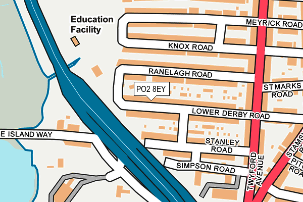 PO2 8EY map - OS OpenMap – Local (Ordnance Survey)