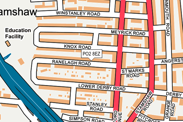 PO2 8EZ map - OS OpenMap – Local (Ordnance Survey)