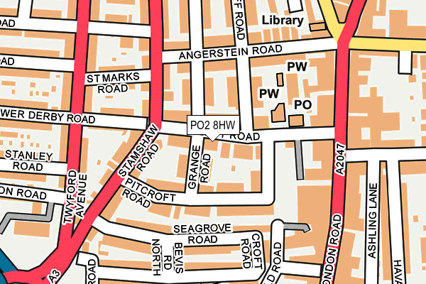 PO2 8HW map - OS OpenMap – Local (Ordnance Survey)