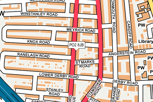 PO2 8JB map - OS OpenMap – Local (Ordnance Survey)