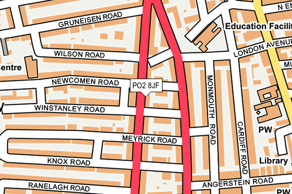 PO2 8JF map - OS OpenMap – Local (Ordnance Survey)