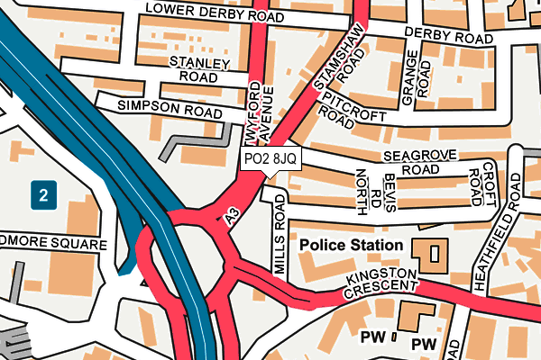 PO2 8JQ map - OS OpenMap – Local (Ordnance Survey)