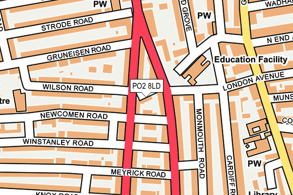 PO2 8LD map - OS OpenMap – Local (Ordnance Survey)