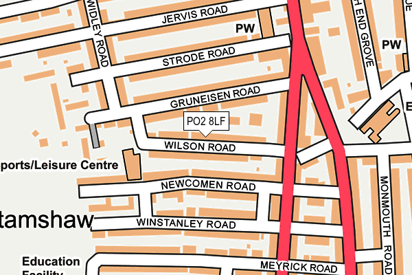 PO2 8LF map - OS OpenMap – Local (Ordnance Survey)