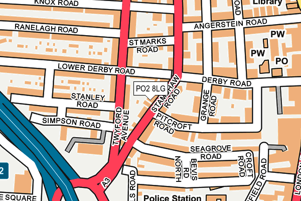 PO2 8LG map - OS OpenMap – Local (Ordnance Survey)