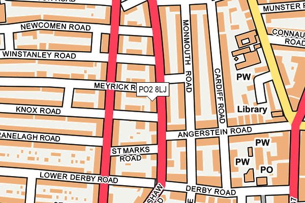 PO2 8LJ map - OS OpenMap – Local (Ordnance Survey)