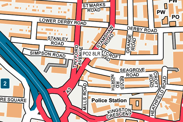 PO2 8LR map - OS OpenMap – Local (Ordnance Survey)