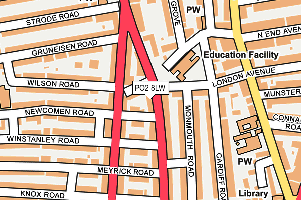 PO2 8LW map - OS OpenMap – Local (Ordnance Survey)