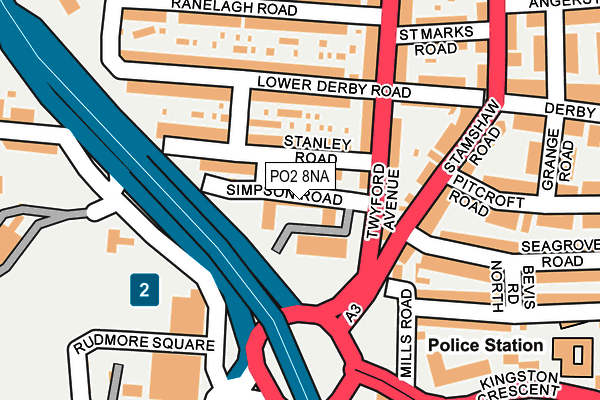 PO2 8NA map - OS OpenMap – Local (Ordnance Survey)